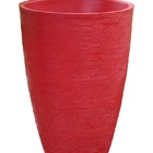Vaso Planta 80x50 Oval Moderno Polietileno - Vermelho Pau Bra