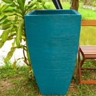 Vaso Planta 90x45 Moderno Trapézio Polietileno - Azul Turques