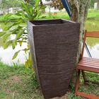 Vaso Planta 90x45 Moderno Trapézio Polietileno - Marrom Cafe