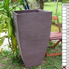 Vaso Planta 90x45 Moderno Trapézio Polietileno - Marrom Choco