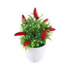 Vaso Planta Artificial Bonsai Pimenta Decoração