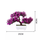 Vaso Planta Artificial Roxa Bonsai Flores Decoração Mesa Jard