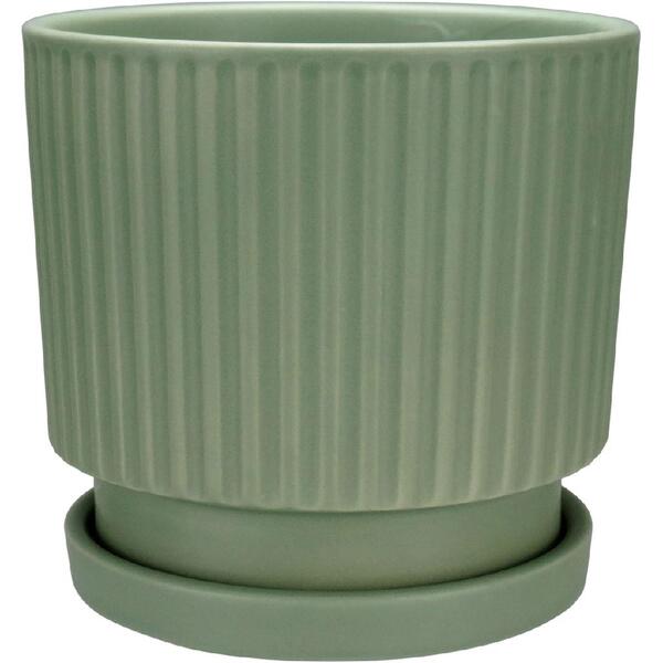 Vaso Planta Cachepô Home&co Cerâmica 13x14x14cm Verde Decorat