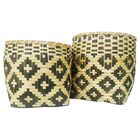 Vaso Planta Decoração Cesta Organizador Palha Kit 2 Enfeite F