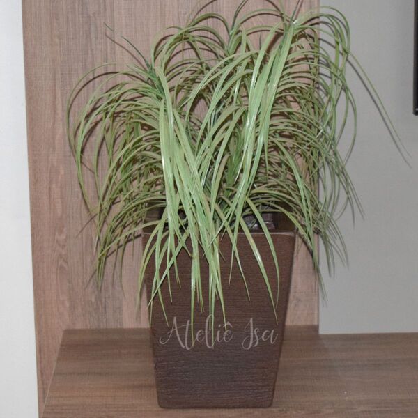 Vaso Planta Decorativo Jardim Polietileno Coluna Quadrada 22x