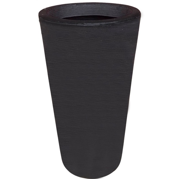 Vaso Planta Grande Polietileno Decorativo 73x40cm Preto