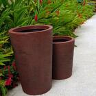 Vaso Plantas + Suporte Polietileno c/ Rodas 55x37cm Marrom