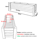 Vaso Plantas Cachepot Jardineira Madeira Eucalipto Ripada 60x