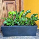 Vaso Plantas Jardineira 80x25cm Floreira Polietileno  Preto