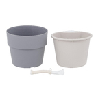 Vaso Plástico Autoirrigável Cinza 12,5x10cm OU