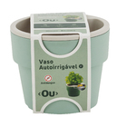 Vaso Plástico Autoirrigável Verde Menta 12,5x10,2cm OU