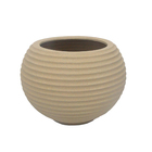 Vaso Plástico Bromélia Redondo Bege Grande