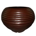 Vaso Plástico Bromélia Redondo Marrom Extra Grande