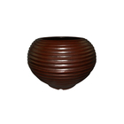 Vaso Plástico Bromélia Redondo Marrom Médio
