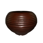 Vaso Plástico Bromélia Redondo Marrom Médio