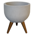 Vaso Plástico Decore Cinza 39x33cm Japi