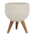 Vaso Plástico Decore Cinza 39x33cm Japi