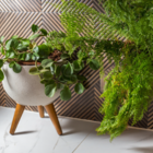 Vaso Plástico Decore Cinza 39x33cm Japi