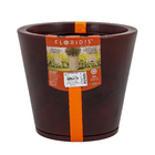 Vaso Plástico Genebra Vermelho Marmorato 35x34cm Floridis