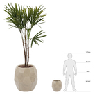 Vaso Plástico Geo Cinza 47x37cm  Vasart