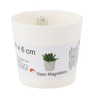 Vaso Plástico Magnético Branco 6x6cm SJ do Brasil