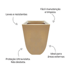 Vaso Plástico Malta Trapézio Areia Extra Grande