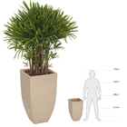 Vaso Plastico Malta Trapezio Granito Areia 76x43cm Naterial