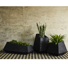 Vaso Plastico Prisma Preto 50x50cm Vasap