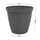 Vaso Plástico Rattan Grafite 14x16cm Okla