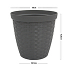 Vaso Plástico Rattan Grafite 14x16cm Okla