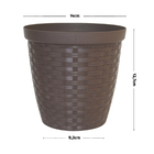 Vaso Plástico Rattan Tabaco 14x16cm Okla