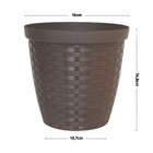 Vaso Plástico Rattan Tabaco 14x16cm Okla
