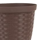 Vaso Plástico Rattan Tabaco 14x16cm Okla
