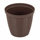 Vaso Plástico Rattan Tabaco 14x16cm Okla