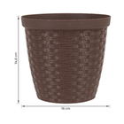 Vaso Plástico Rattan Tabaco 14x16cm Okla