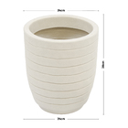 Vaso Plástico Relevo com Prato Branco 28x24cm  Vasart