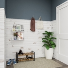 Vaso Plástico Relevo com Prato Branco 49x39cm Vasart