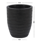 Vaso Plástico Relevo Preto 28x24cm  Vasart
