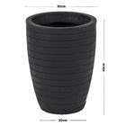 Vaso Plástico Relevo Preto 30x40cm Vasart