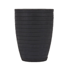 Vaso Plástico Relevo Preto 30x40cm Vasart