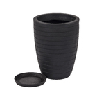 Vaso Plástico Relevo Preto 30x40cm Vasart