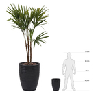 Vaso Plástico Relevo Preto 49x39cm Vasart