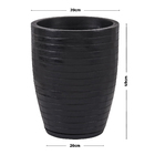 Vaso Plástico Relevo Preto 49x39cm Vasart