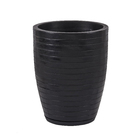Vaso Plástico Relevo Preto 49x39cm Vasart