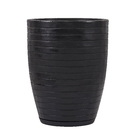 Vaso Plástico Relevo Preto 49x39cm Vasart