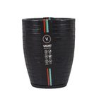 Vaso Plástico Relevo Preto 49x39cm Vasart