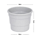 Vaso Plástico Roma Cinza 14x18cm Desli