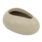 Vaso Plástico Seixo Cinza 16x18cm  Vasart