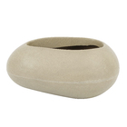 Vaso Plástico Seixo Cinza 16x18cm  Vasart