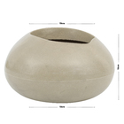 Vaso Plástico Seixo Cinza 19x18cm  Vasart